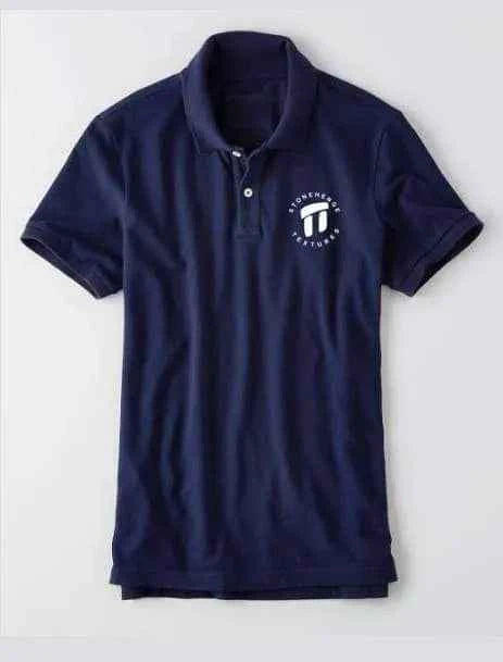 Stonehenge Textures Navy Blue Polo Shirt Premium Outdoor Style Meets Everyday Comfort