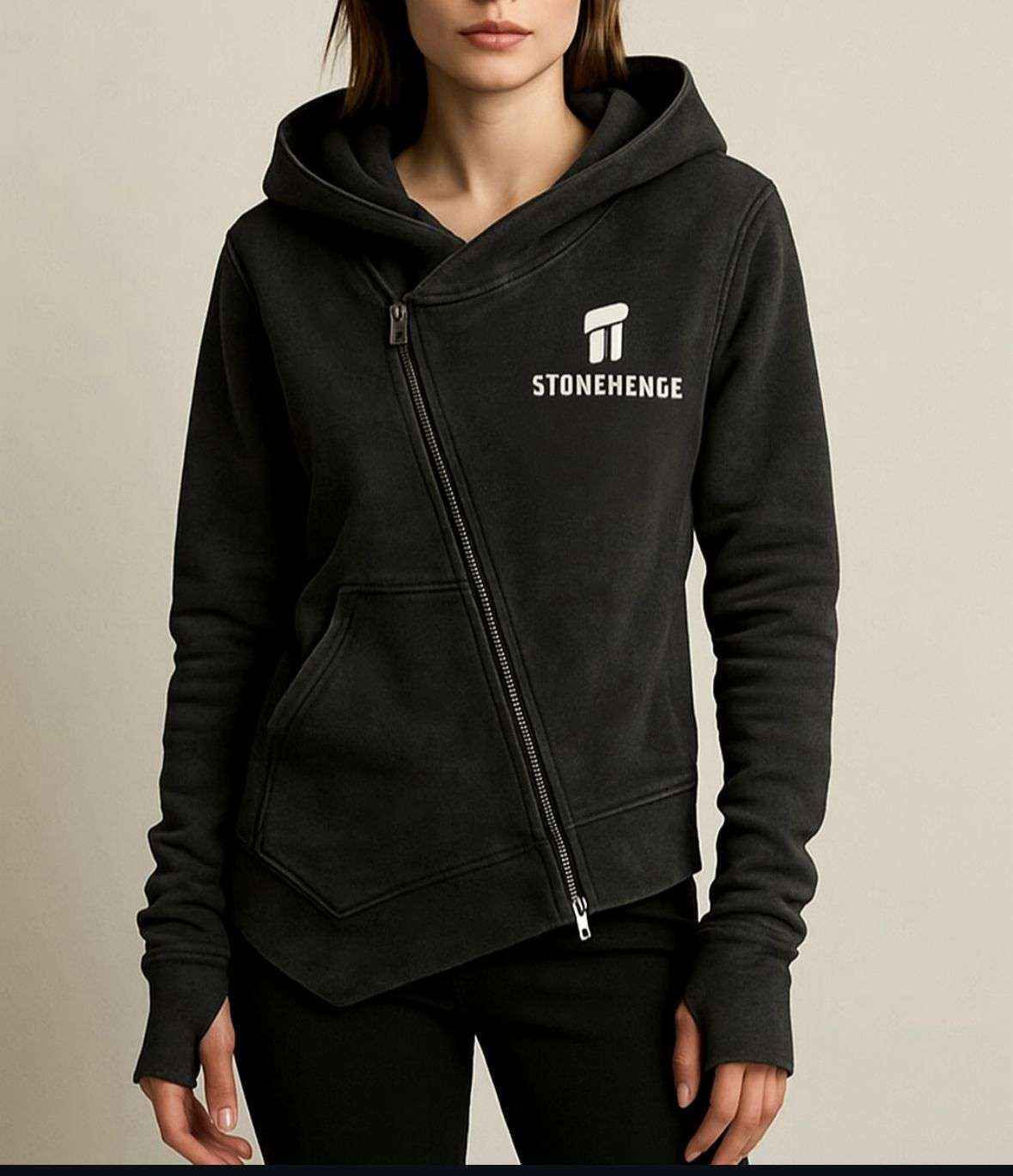 Stonehenge Texture Hoodie Unisex Organic Cotton Black Streetwear for Ultimate Comfort