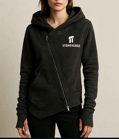 Stonehenge Texture Hoodie Unisex Organic Cotton Black Streetwear for Ultimate Comfort