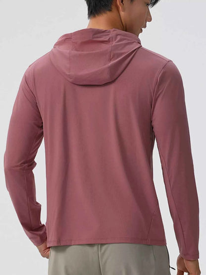 Men's Solid Color Long Sleeve Hoodie