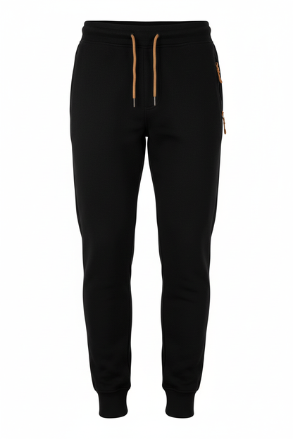 Black fleece joggers product shot