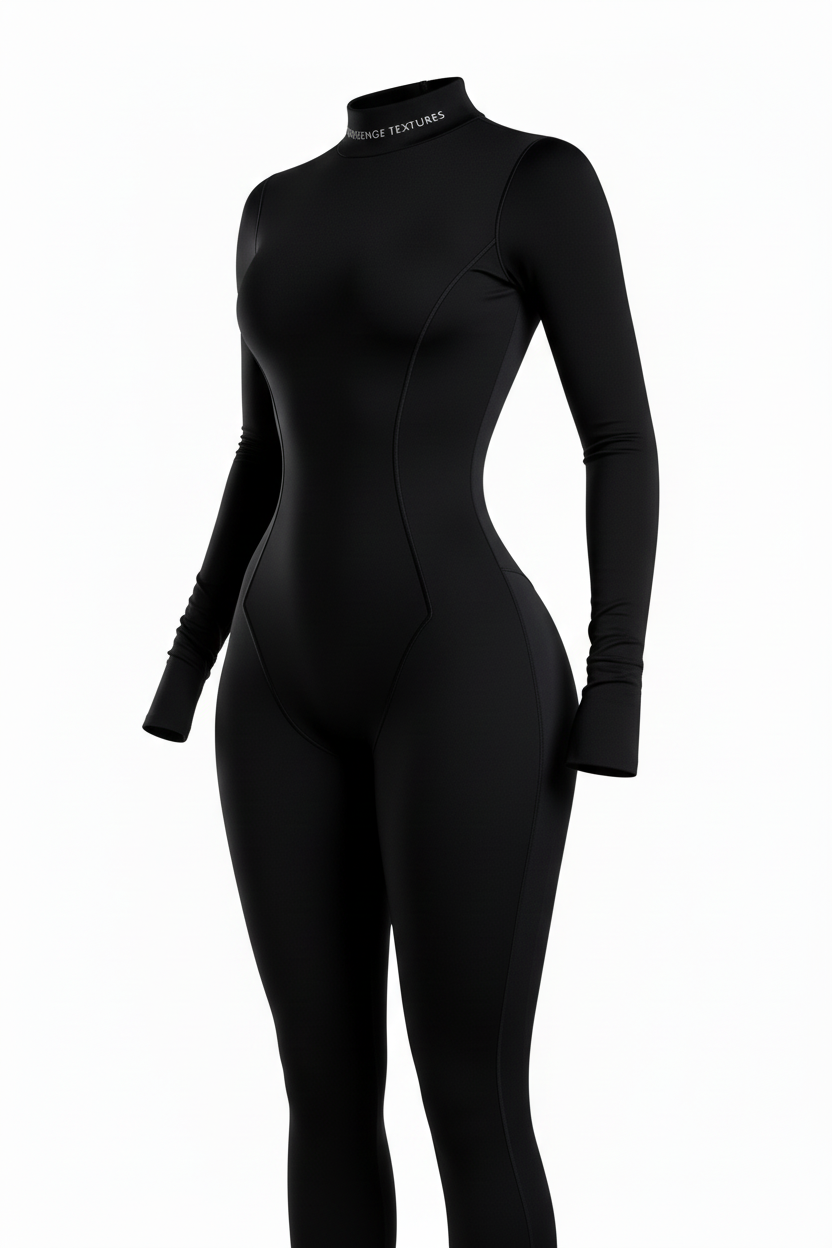 Black Performance Bodysuit Angle View