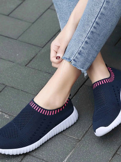 Breathable Mesh Round Toe Slip-Ons