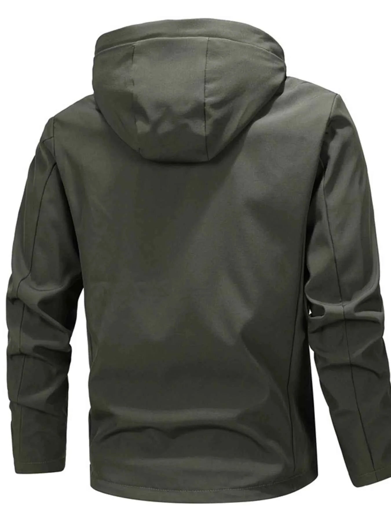 Men's Plus Size Hooded Windproof Casual Jacket