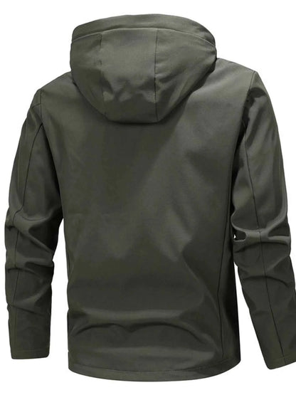 Men's Plus Size Hooded Windproof Casual Jacket