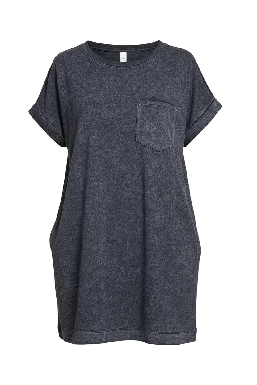 Zenana Premium Cotton Washed T-Shirt Dress