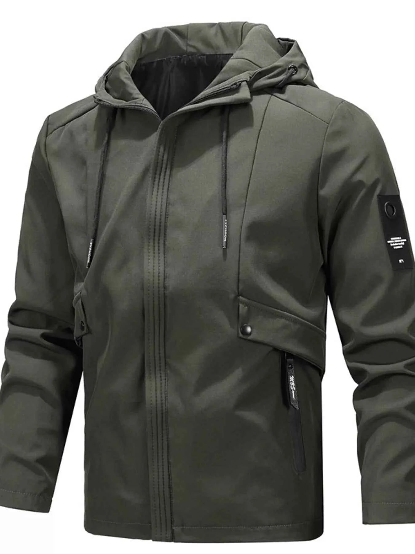 Men's Plus Size Hooded Windproof Casual Jacket