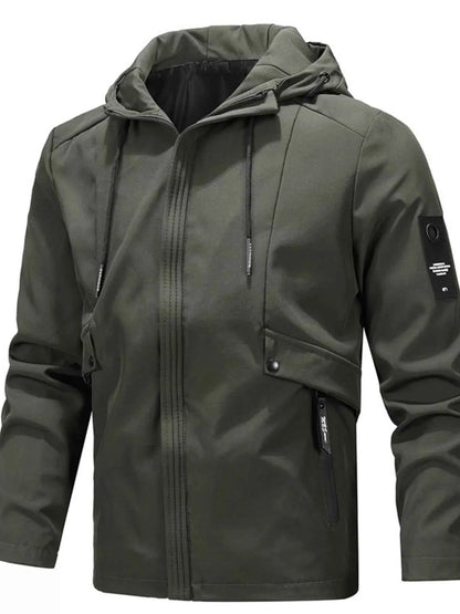 Men's Plus Size Hooded Windproof Casual Jacket