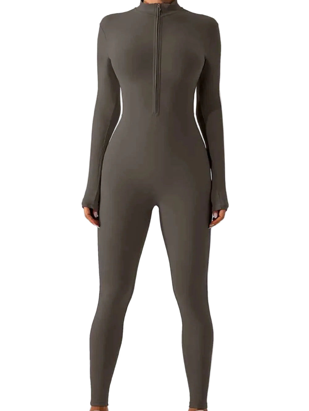 Half Zip Mock Neck Active Jumpsuit