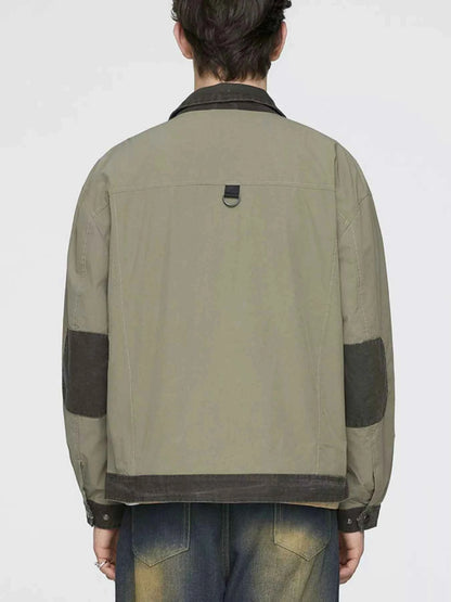 Men's Plus Size Snap Down Long Sleeve Jacket