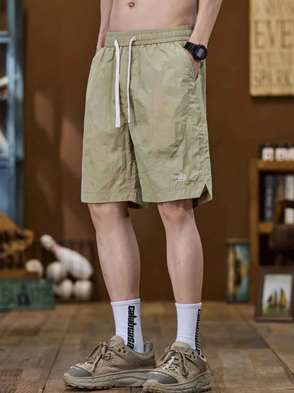 Men's Plus Size Drawstring Pocketed Shorts