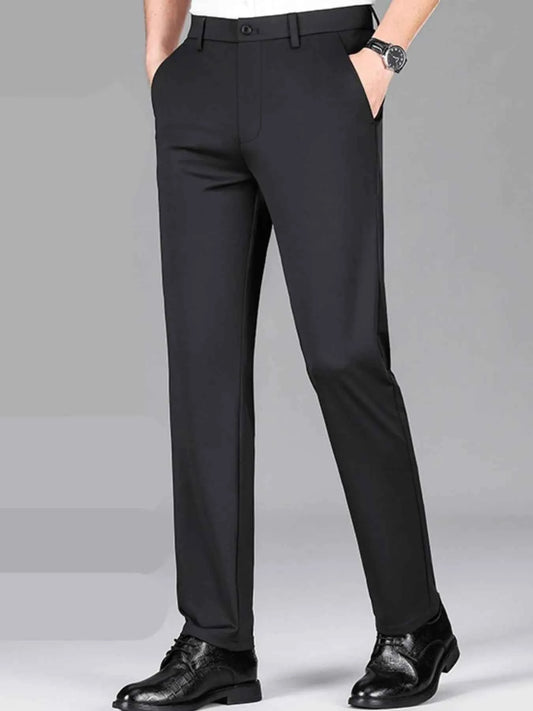 Men’s Loose Fit Dress Pants – Casual Business Trousers with Pockets