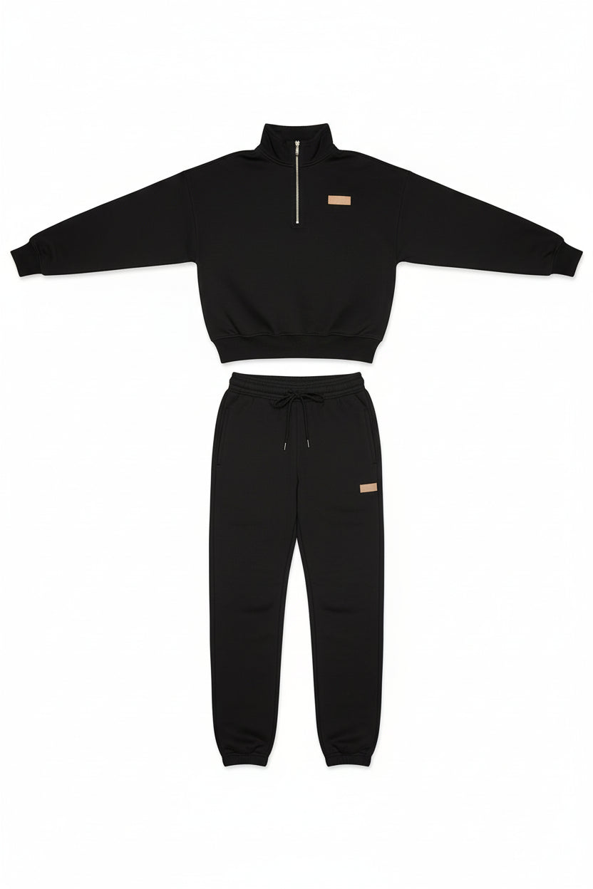 Quarter Zip Top and Drawstring Pants Active Set