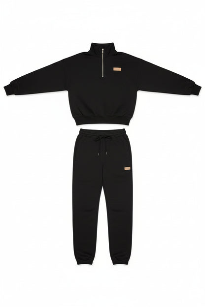 Quarter Zip Top and Drawstring Pants Active Set