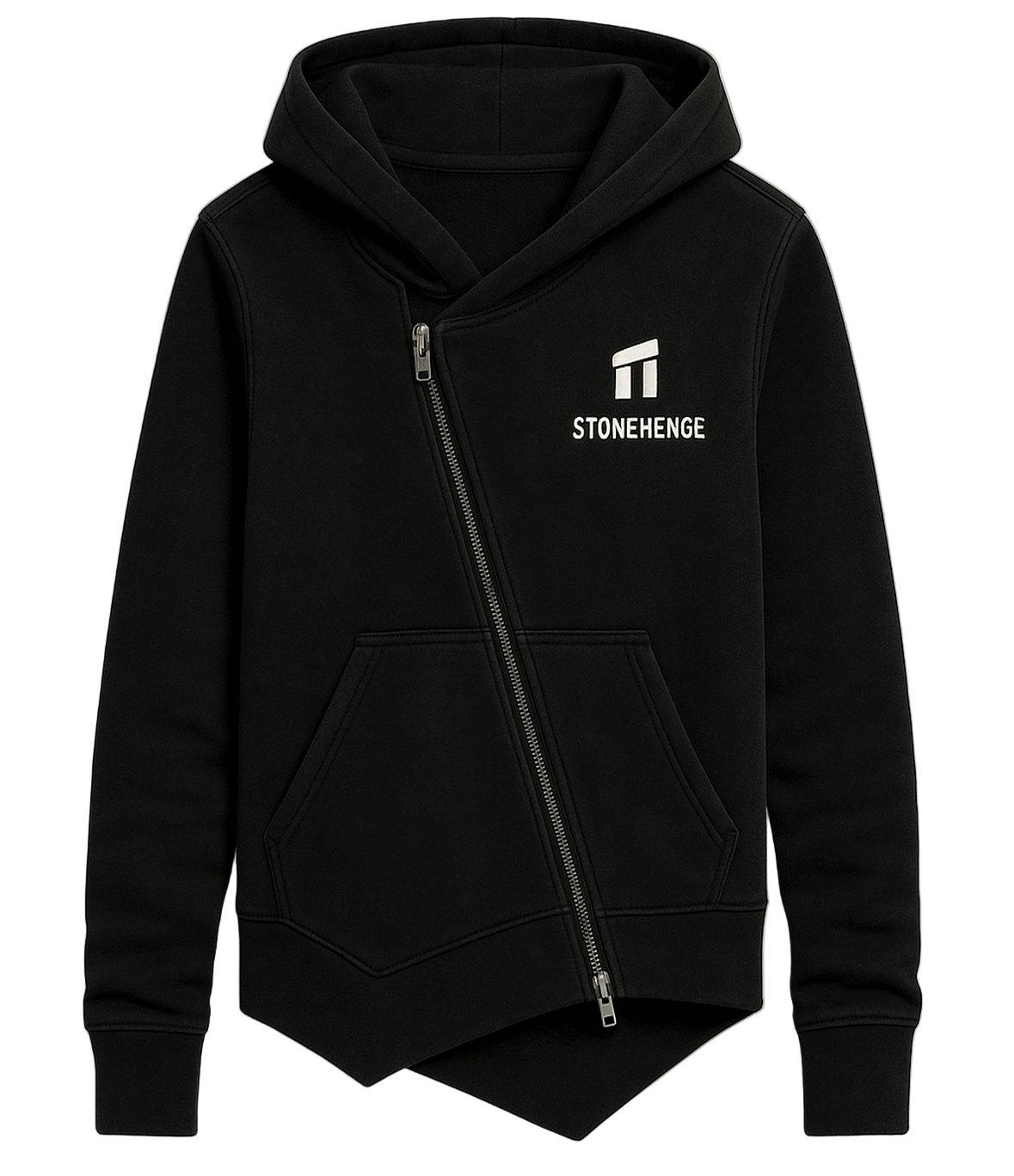 Stonehenge Texture Hoodie Unisex Organic Cotton Black Streetwear for Ultimate Comfort