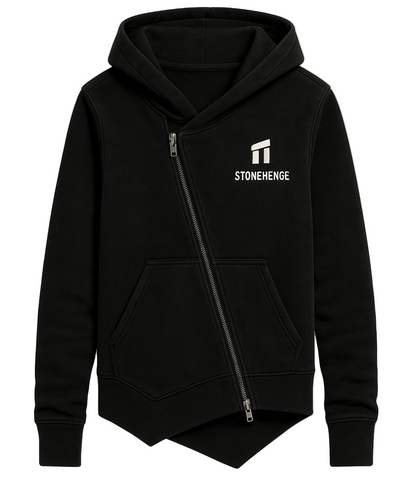 Stonehenge Texture Hoodie Unisex Organic Cotton Black Streetwear for Ultimate Comfort