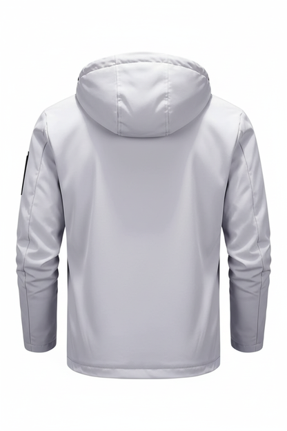 Light Gray Hooded Jacket - Front View